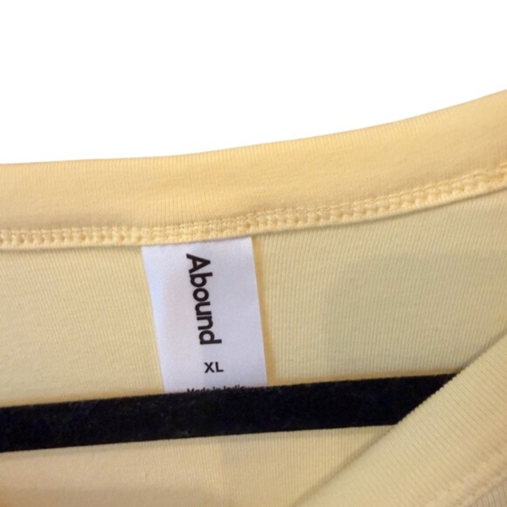 Abound Yellow Mellow Cropped T Shirt Tee Top XL Cotton Blend - Picture 4 of 7